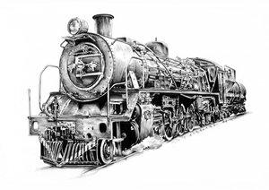 Kraftvolle Dampflokomotive