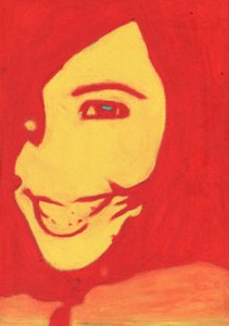 Rotes Pop-Art-Lächeln