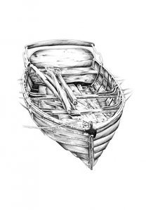 Rustikales altes Ruderboot