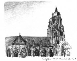 Skizze der Basilika St. Nikolaus