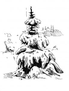 Schneebedeckter Winterbaum