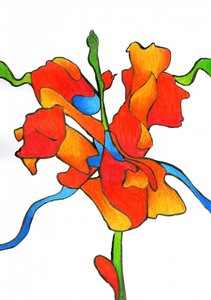 Lebendige Abstrakte Blume