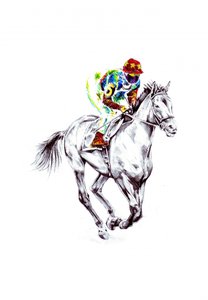 Lebhaftes galoppierendes Rennpferd