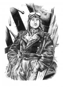 Vintage Pilotporträt