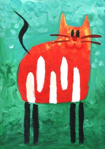 Verspielte Orange Katze