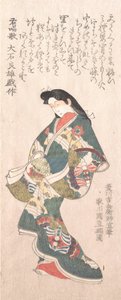 Frühlingsregen-Sammlung Harusame shu, Bd. 1: Genroku-Stil Kurtisane, wahrscheinlich 1810er von Kuninao