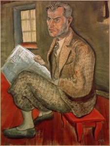 Richard Haberland mit Zeitung