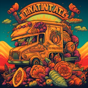 Künstlerisches Veranstaltungsplakat für Food Trucks in einem Skatepark in Nordkalifornien