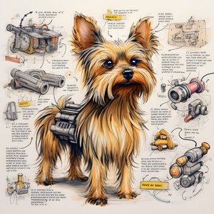 Eine Erklärung für einen mechanischen Yorkie-Hund