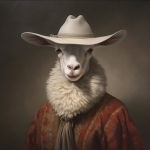 Der Dalai Lama mit einem Cowboyhut