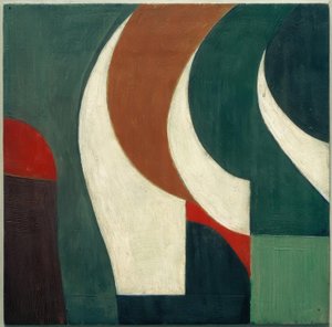 Ohne Titel (Bild mit drei weißen Sicheln) von Kurt Schwitters