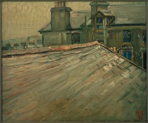 Ohne Titel (Hausdächer in Douglas, Isle of Man) von Kurt Schwitters