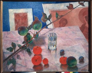 Stillleben in Rosa von Kuzma Sergeevich Petrov Vodkin