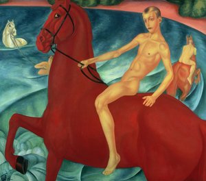 Das Baden des Roten Pferdes, 1912 von Kuzma Sergeevich Petrov Vodkin
