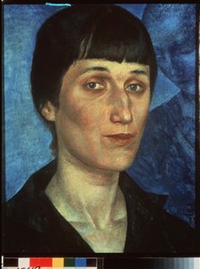 Porträt der Dichterin Anna Achmatowa von Kuzma Sergeevich Petrov Vodkin
