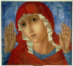 Die Mutter Gottes: Die Zärtlichkeit grausamer Herzen, 1914-15 von Kuzma Sergeevich Petrov Vodkin