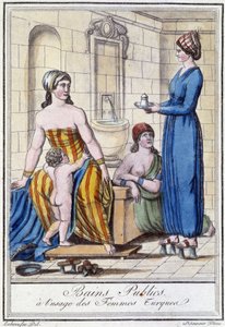 Öffentliche Bäder für türkische Frauen - in „Enzyklopädie der Reisen“ von J. Grasset St Sauveur, Deroy, Paris von L.F. Labrousse