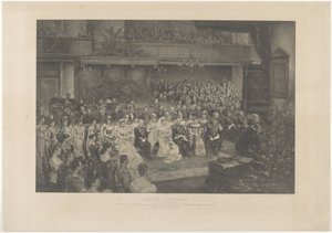 Feierliche Segnung der Hochzeit von Königin Wilhelmina der Niederlande und Herzog Heinrich von Mecklenburg in Den Haag, am 7. Februar 1901 von L. Angerer