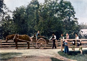 Bauern am Ende der Ernte, Schweden, ca. 1890