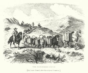 Der Pack-Pferde-Konvoi (Stich) von L. Huard