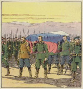 Begräbnis der russischen Verwundeten nach der Schlacht von Vafangou von L. Malespine