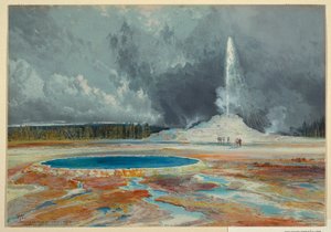 Druck, Castle Geyser, Upper Geyser Basin, Yellowstone Nationalpark