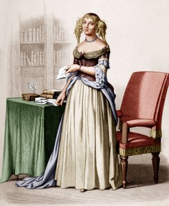 Porträt der Marquise de Sevigne (Stich) von Lacour Lastudier