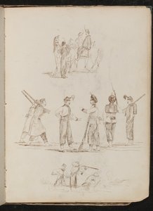 Studie von Soldaten und Pferden von Lady Butler
