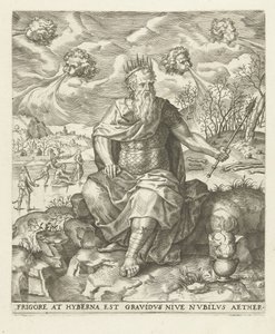 Winter: ein König mit den vier Winden von Lambert Lombard