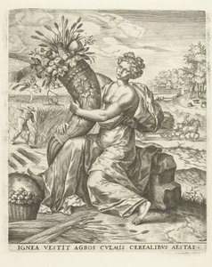 Sommer: Ceres mit einem Füllhorn von Lambert Lombard