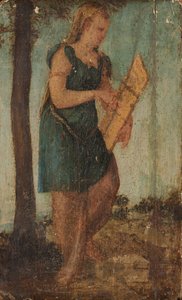 Frau mit Schild