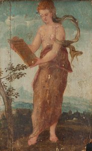 Frau mit Texttafel