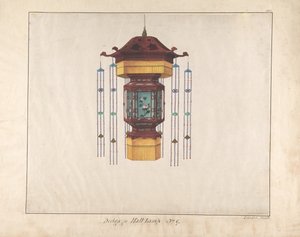 Entwurf für Hallenlampe Nr. 9, ca. 1845