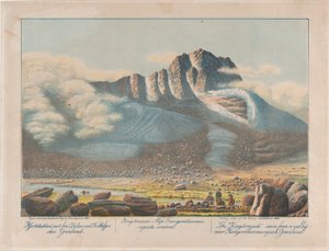 Der Kingitorssuak von einem Tal in der Nähe von Kangerdluarssunguak, Grönland, 1863 gesehen