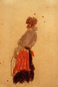 Ohne Titel (Stehende mit orangefarbener Schürze)