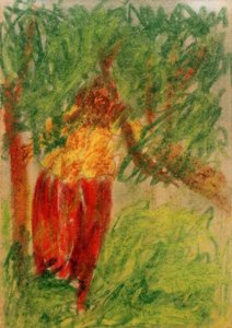Ohne Titel (Unter einem Baum stehende Frau)
