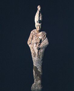 Mit Gesso bedeckte Holzfigur des Osiris, Saite-Periode, 664-525 v. Chr.