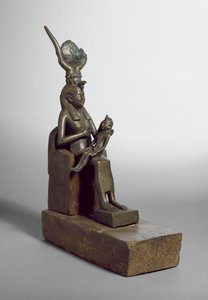 Votivstatuette der Isis, die das Kind Horus stillt, gefunden in Saqqara von Late Period Egyptian