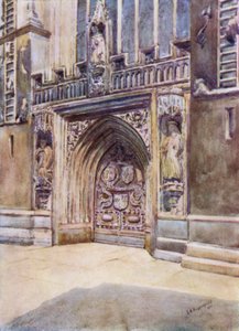 Bath Abbey, Westtür (Farblitho) von Laura Annie Happerfield