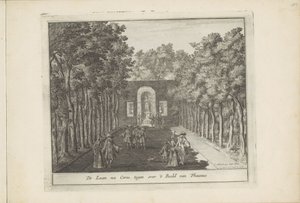 Laan en beeld van Ceres in tuinen van Paleis Het Loo von Laurens Scherm