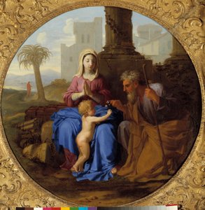 Jungfrau und Kind mit Heiligem Joseph Gemälde von Laurent de La Hyre (1606-1656)