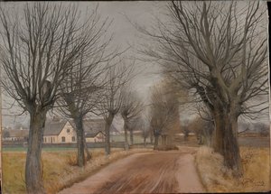 Eine Straße in der Nähe von Vinderød, Seeland, 1898