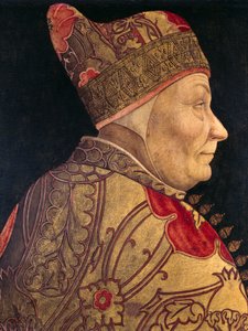 Porträt von Dogen Francesco Foscari (1373-1457), Gemälde von Lazzaro Bastiani (1429-1512), Öl auf Panel, 52x41 cm