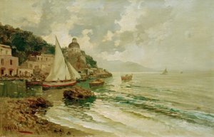 Sommerliche Adriaküste mit Fischerbooten