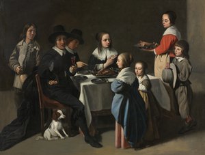 Ein Familienessen, ca. 1645-55 von Le Nain Brothers