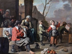 Kreis von Le Nain - Bauernkinder tanzen, 1650er