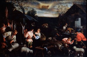 April aus der Serie Die Jahreszeiten, spätes 16. oder frühes 17. Jahrhundert von Leandro Bassano