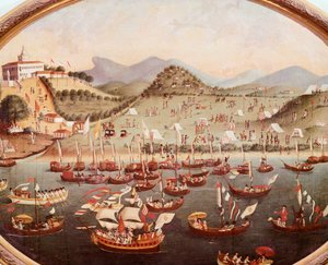Prozession von Booten vor dem Lazares-Hospital, Rio de Janeiro