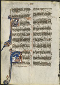 Blatt aus einer lateinischen Bibel: Initiale A und Initiale A: Judith enthauptet Holofernes, ca. 1230-1240 von Leber Group