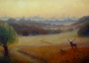 Richmond Park Herbstmorgen, 2020 von Lee Campbell